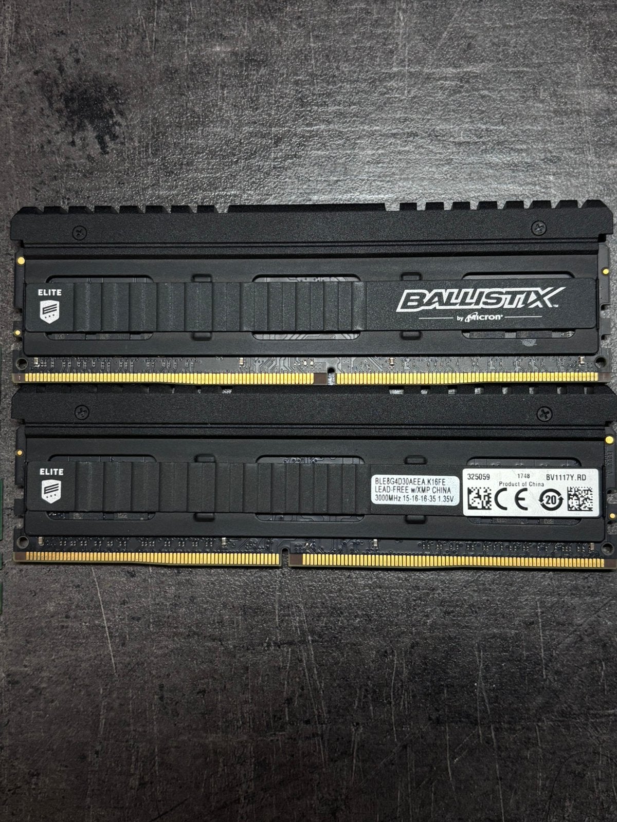 Ram 2X8Go 3000MHz Balistix Micron DDR4, Computers en Software, RAM geheugen, Ophalen of Verzenden, Zo goed als nieuw