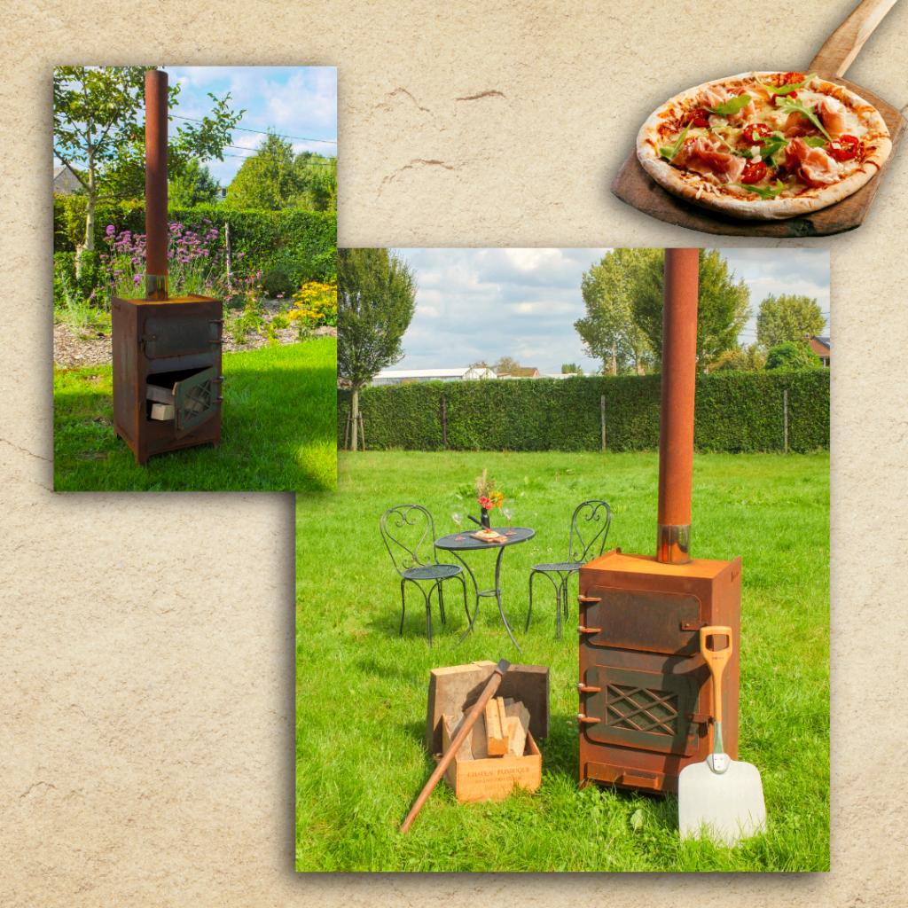 CortenStaal Hout Pizzaoven-MetAflame bij Techniekwinkel, Ophalen of Verzenden, Nieuw, MetAflame
