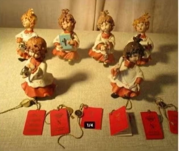 6 Prachtige Capodimonte Beeldjes van Devote Kinderen, Ophalen of Verzenden, Zo goed als nieuw, Mens
