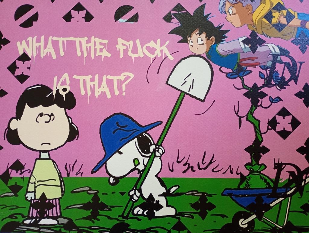 Snoopy, Ode à LV, sérigraphie de Death NYC, Antiquités & Art, Art | Lithographies & Sérigraphies, Enlèvement ou Envoi
