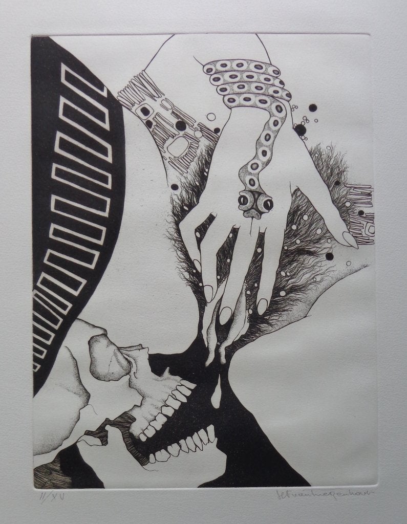JEF VAN TUERENHOUT / LILITH / ZW-W ETS / 65x50cm / SIG, Overige onderwerpen, Ophalen of Verzenden, Gelimiteerde oplage, Ets
