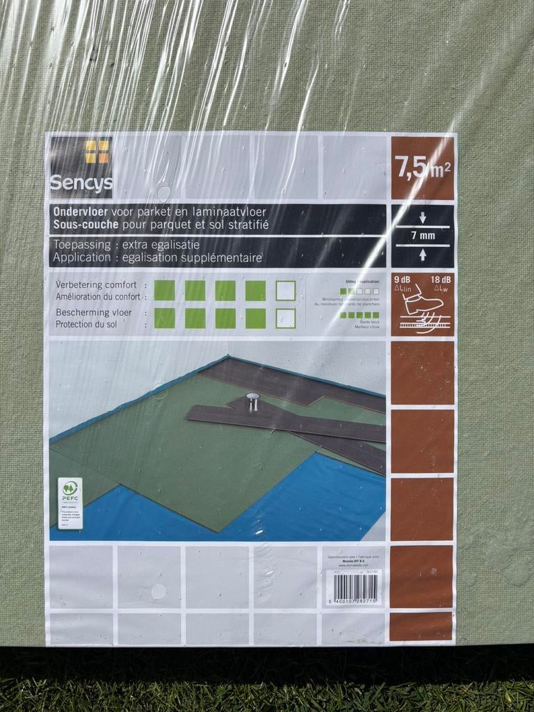 Ondervloer voor parket en laminaat - Sencys, Doe-het-zelf en Bouw, Ophalen, Overige materialen, Overige typen, Nieuw