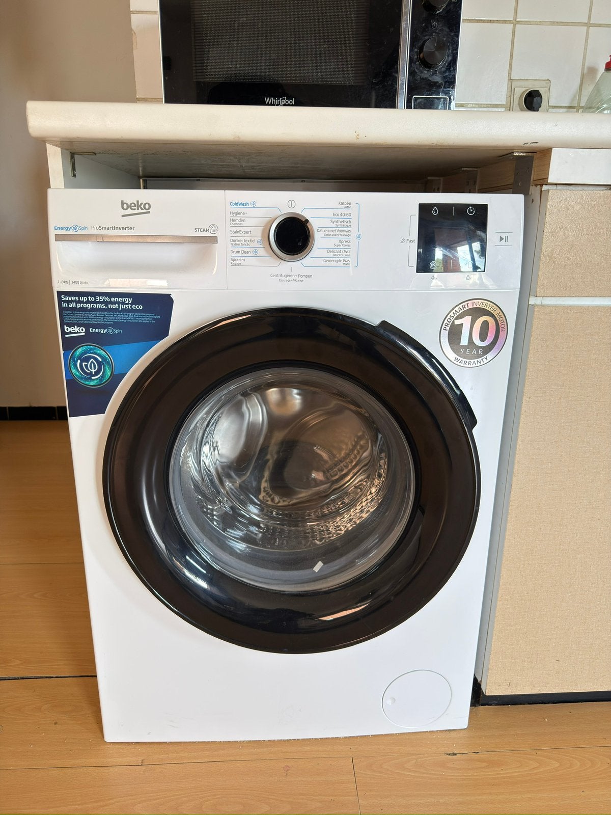 BEKO BM3WFT3841W Machine à laver 8 kg - 1400 tr/min - 76 dB, Electroménager, Lave-linge, Enlèvement, Comme neuf, Chargeur frontal