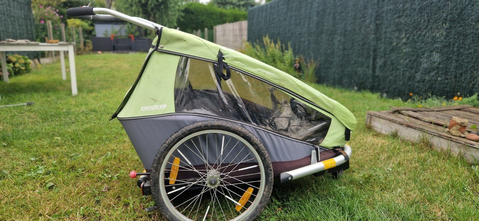 fietskar Croozer 2 kids + accesoires, Fietsen en Brommers, Ophalen, Opvouwbaar, Zo goed als nieuw, 40 tot 60 kg