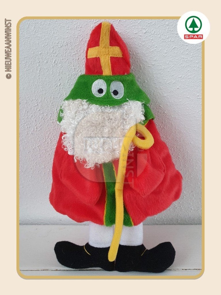 Sinterklaas handpop 'Sparky Sint' van SPAR - groen/rood 25cm, Verzenden, Zo goed als nieuw