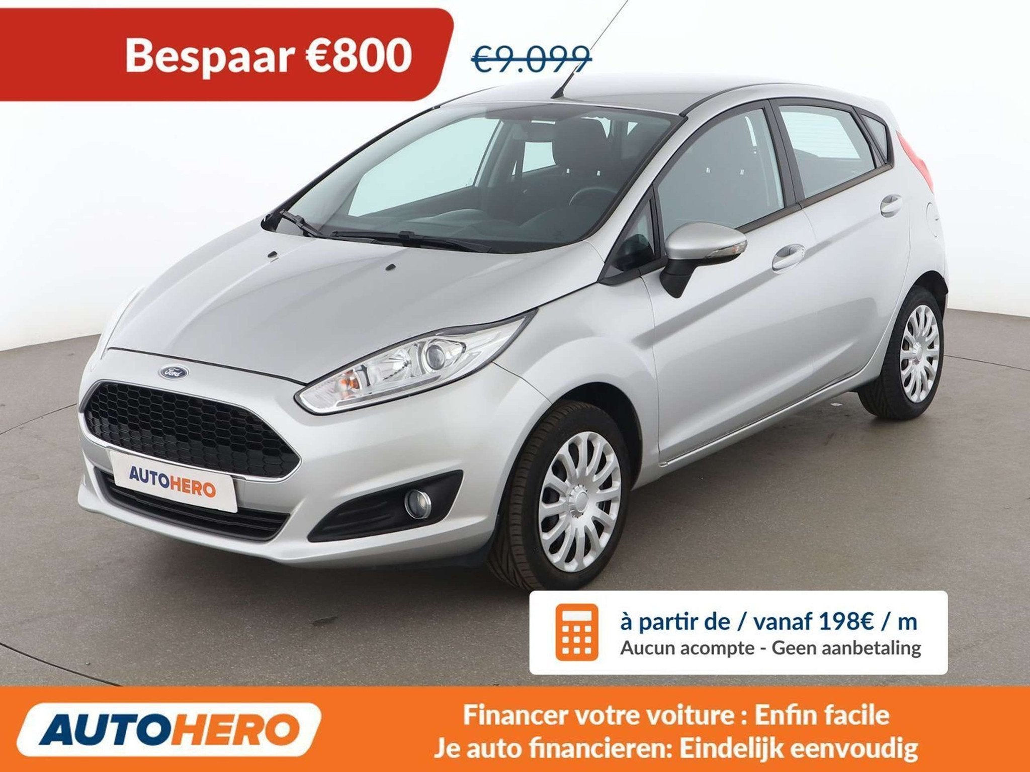 Ford Fiesta 1.0 Trend (bj 2016), Auto's, Voorwielaandrijving, Stof, Gebruikt, Zwart