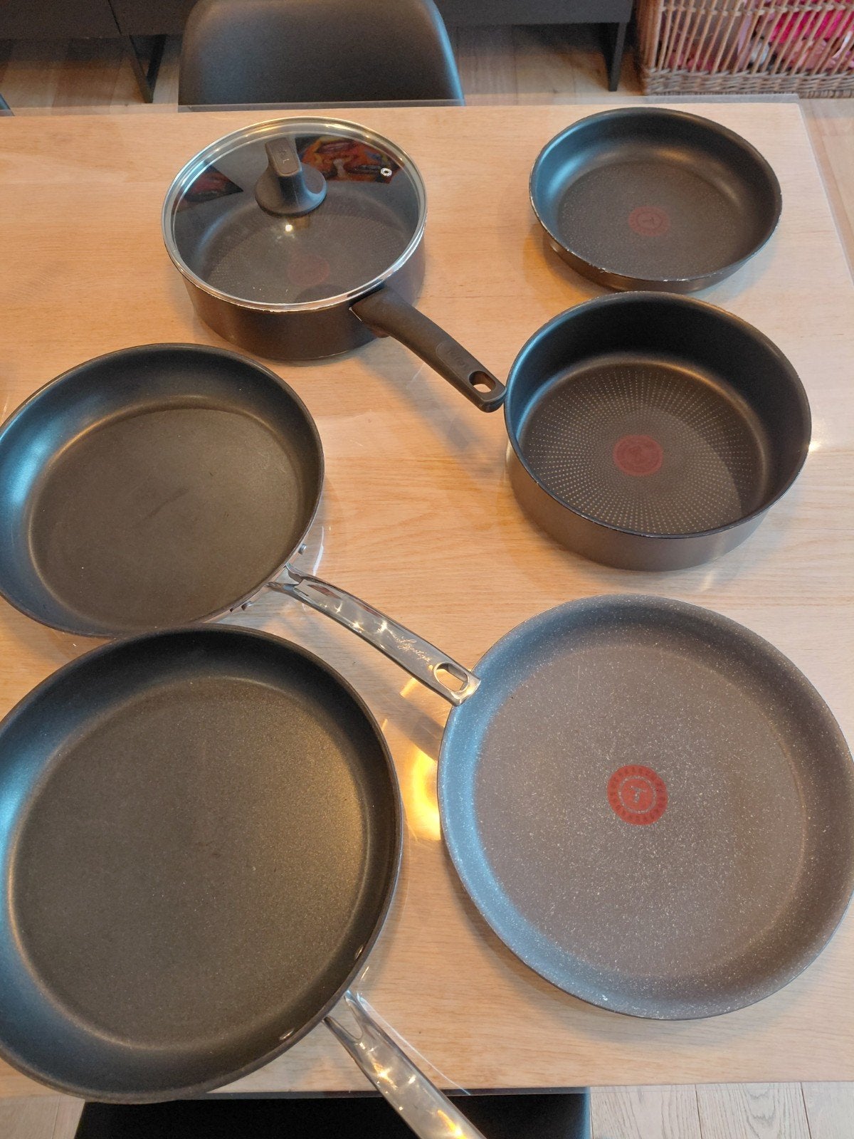6 pannen tefal, lagoustina, Ophalen of Verzenden, Demeyere