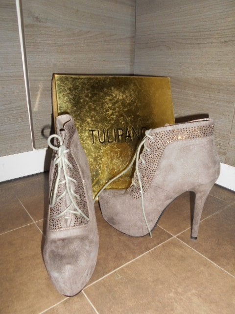 Nouvelles bottines à plateforme à talons hauts/Taille 37, Neuf, Enlèvement ou Envoi, Chaussures à haut talons, Brun