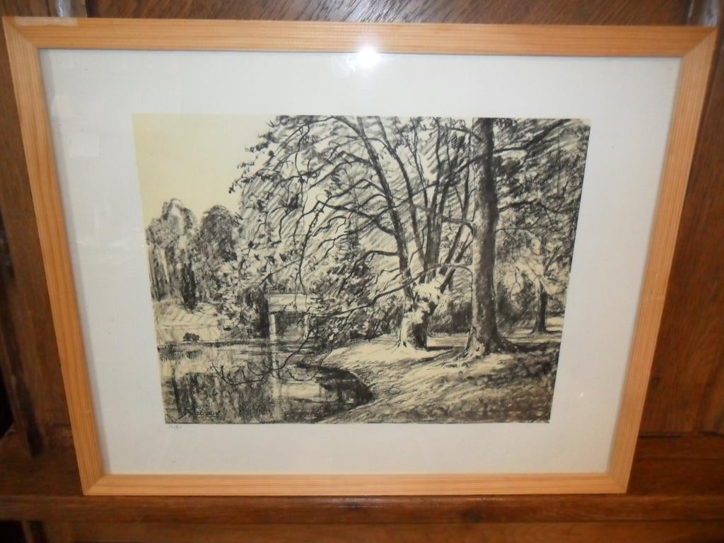 Lithographie de Fernand Liénaux (La Louvière, 1897 - 1980), Enlèvement ou Envoi