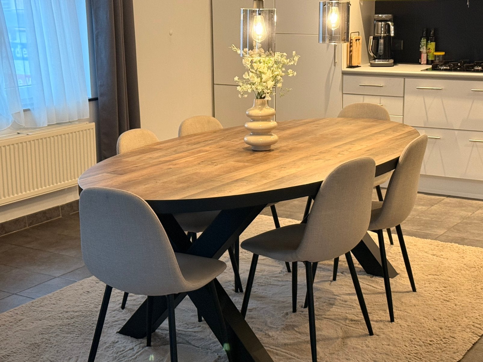 Eet tafel, stoelen en salon tafel, Enlèvement, Comme neuf
