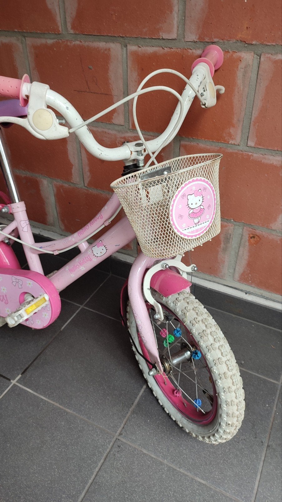 kinderfiets Hello Kitty, Ophalen, Gebruikt, Velgrem, Minder dan 16 inch