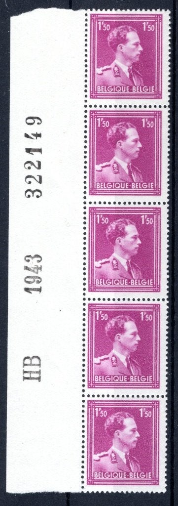 641 MNH 1943 - S.M. le Roi Léopold 3 (5 pièces), Envoi, Non oblitéré, Neuf