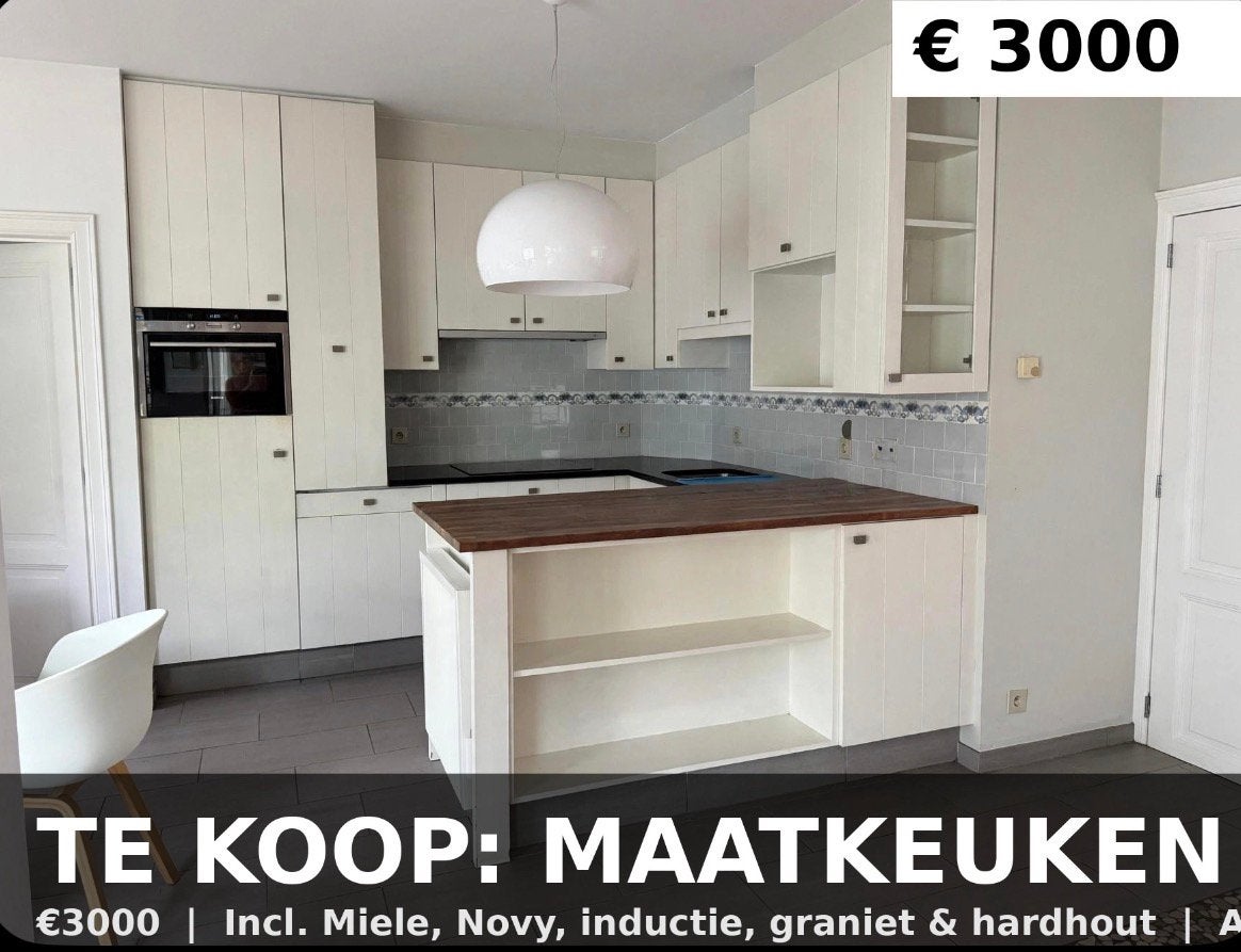 Keuken, Ophalen, U-keuken, Wit, Graniet of Steen