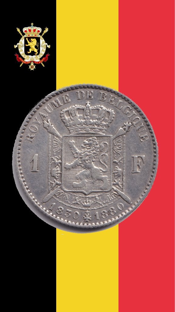 1 franc 1880 FR (croix complète) - Léopold II, Monnaie en vrac, Argent, Argent, Envoi