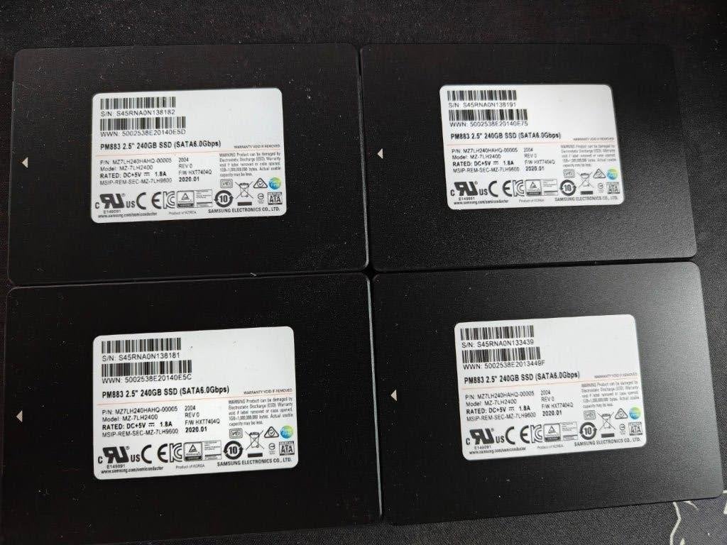 Samsung PM883 240GB SSD Enterprise – 4x – santé 99%, 240Gb, Interne, Utilisé, Samsung