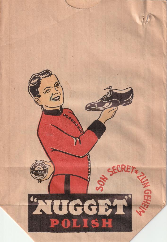 reklame papier zak schoensmeer "Nugget", Verzamelen, Ophalen of Verzenden, Zo goed als nieuw, Verpakking