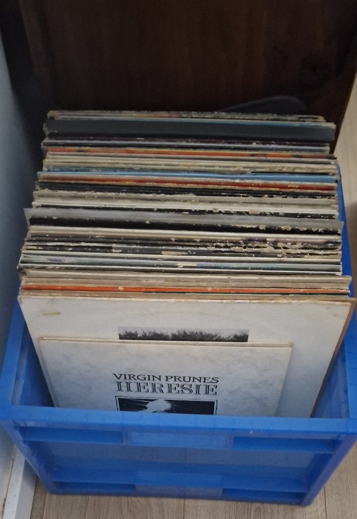 EEN HELE DOOS VAN 48 VINYL UIT DE JAREN 80 EN 90, Cd's en Dvd's, Ophalen, Gebruikt, LP