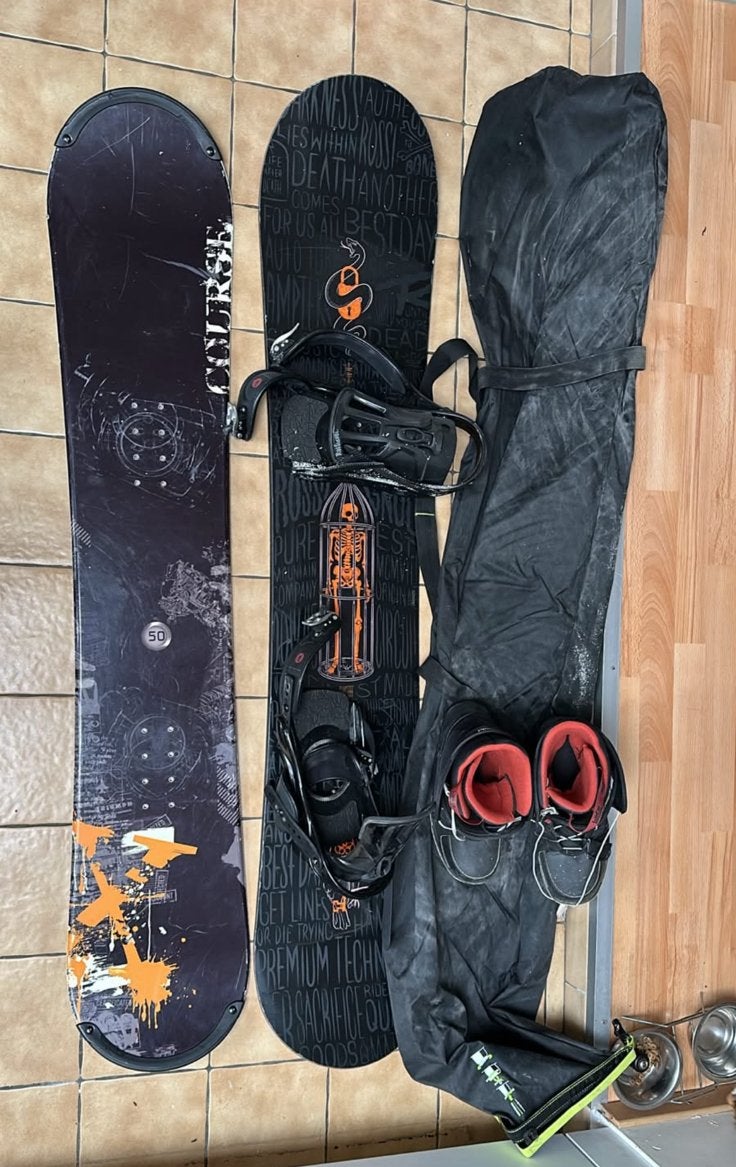 Snowboards + bindingen + botten 43, Sports & Fitness, Enlèvement, Comme neuf, Fixations