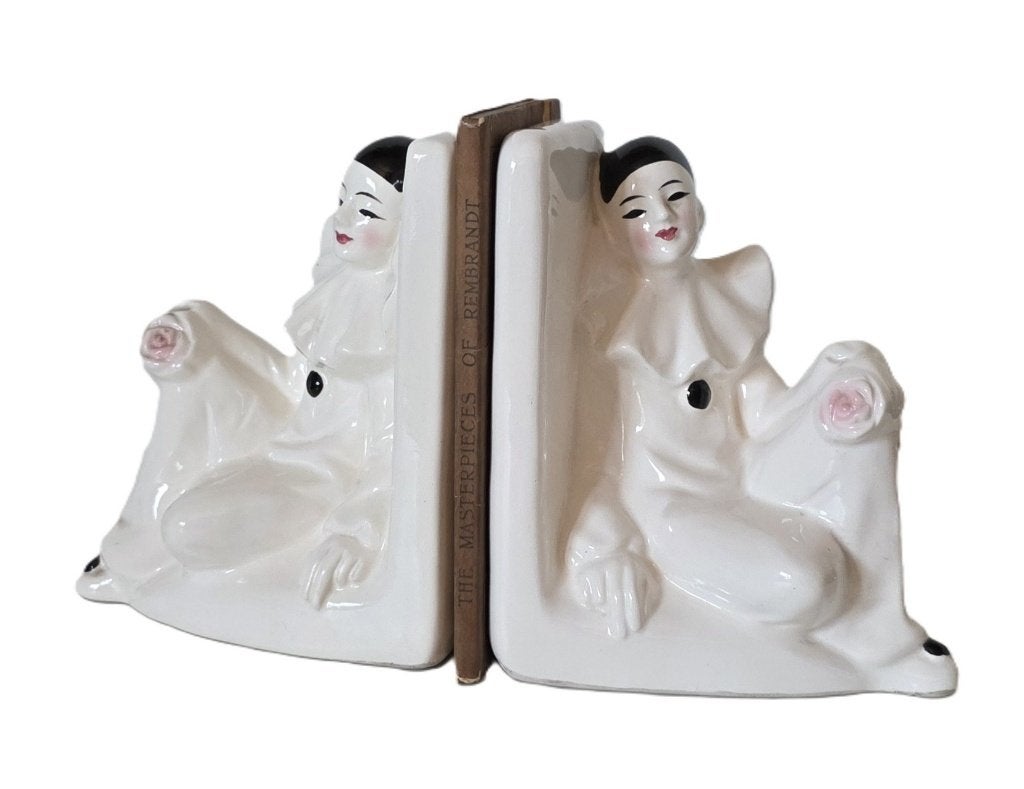 Vintage boekensteunen Pierrot, Antiek en Kunst, Ophalen of Verzenden