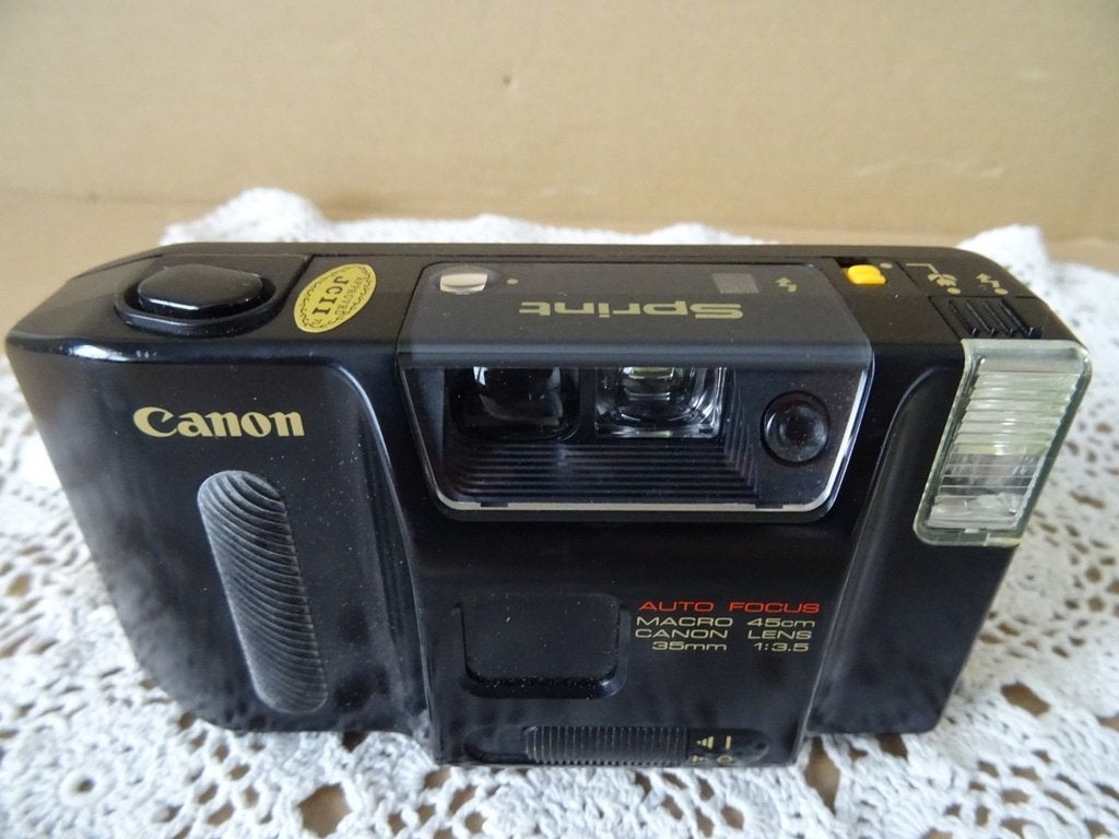 Curiosa vintage Canon camera fotocamera Canon Sprint 1985, Audio, Tv en Foto, Fotocamera's Analoog, Gebruikt, Compact, Canon, Ophalen of Verzenden