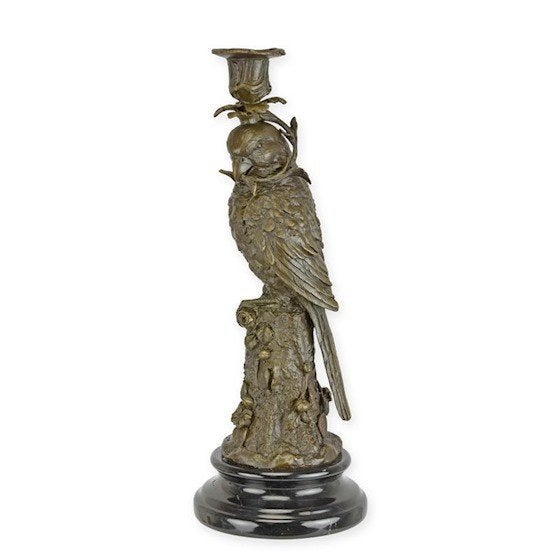bronzen kandelaar papegaai, Ophalen of Verzenden, Nieuw, Kandelaar
