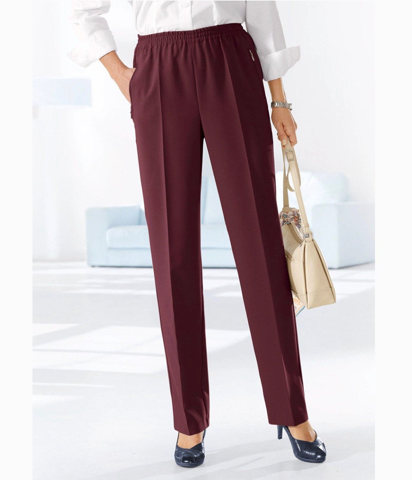 Bordeaux Classic Basics Jerseybroek dames L NIEUW broek, Maat 42/44 (L), Nieuw, Ophalen of Verzenden, Lang