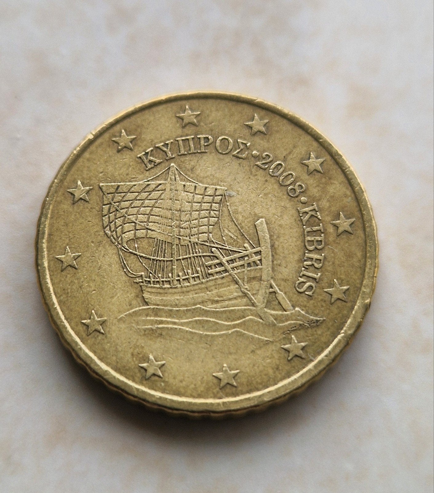 2008 Cyprus , 50 Euro Cent Coin, Postzegels en Munten, Ophalen of Verzenden, Cyprus