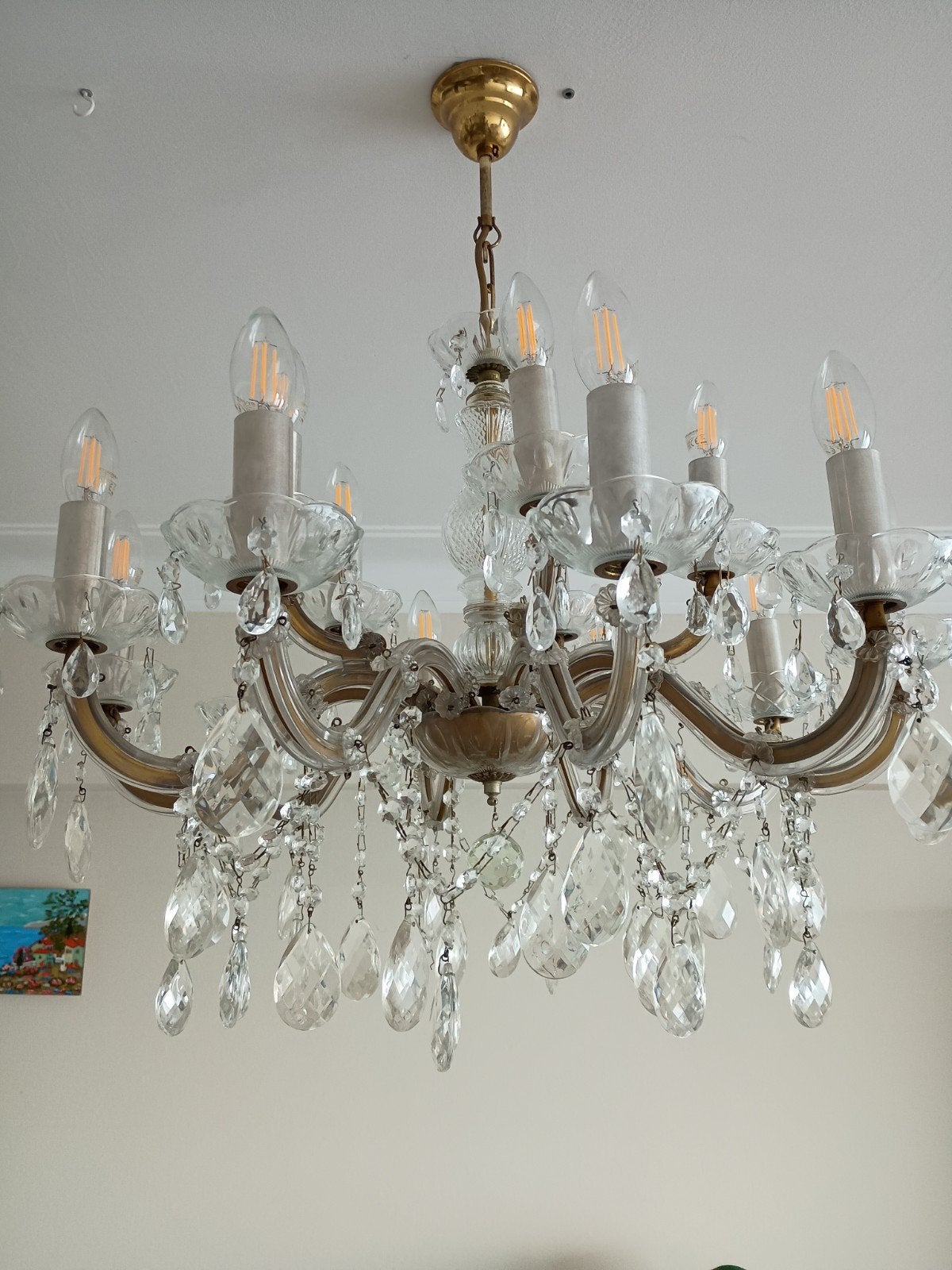luster, glas, diameter 65, hoogte 75, Ophalen, Gebruikt, Glas