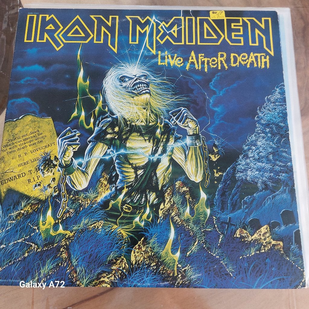 iron maiden live after death 2lp us press met boekje, Ophalen of Verzenden, Gebruikt, Overige formaten, Dubbel-LP
