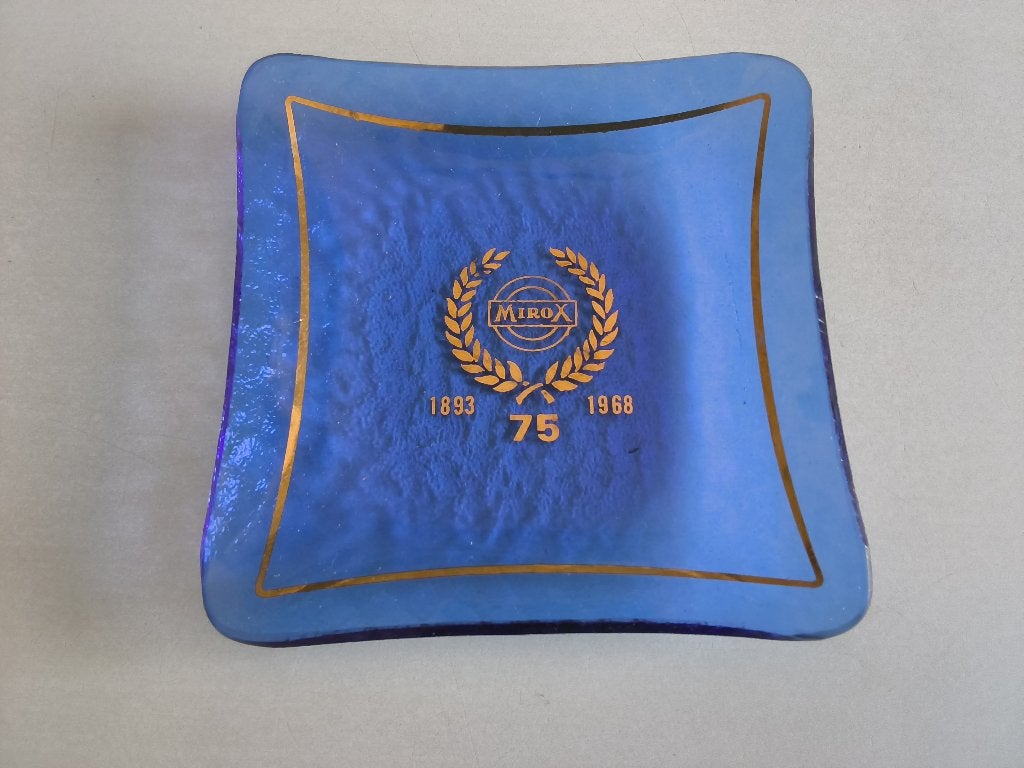 Oud blauw zakje voor glaspasta - MIROX 1893-1968, Antiek en Kunst, Ophalen of Verzenden