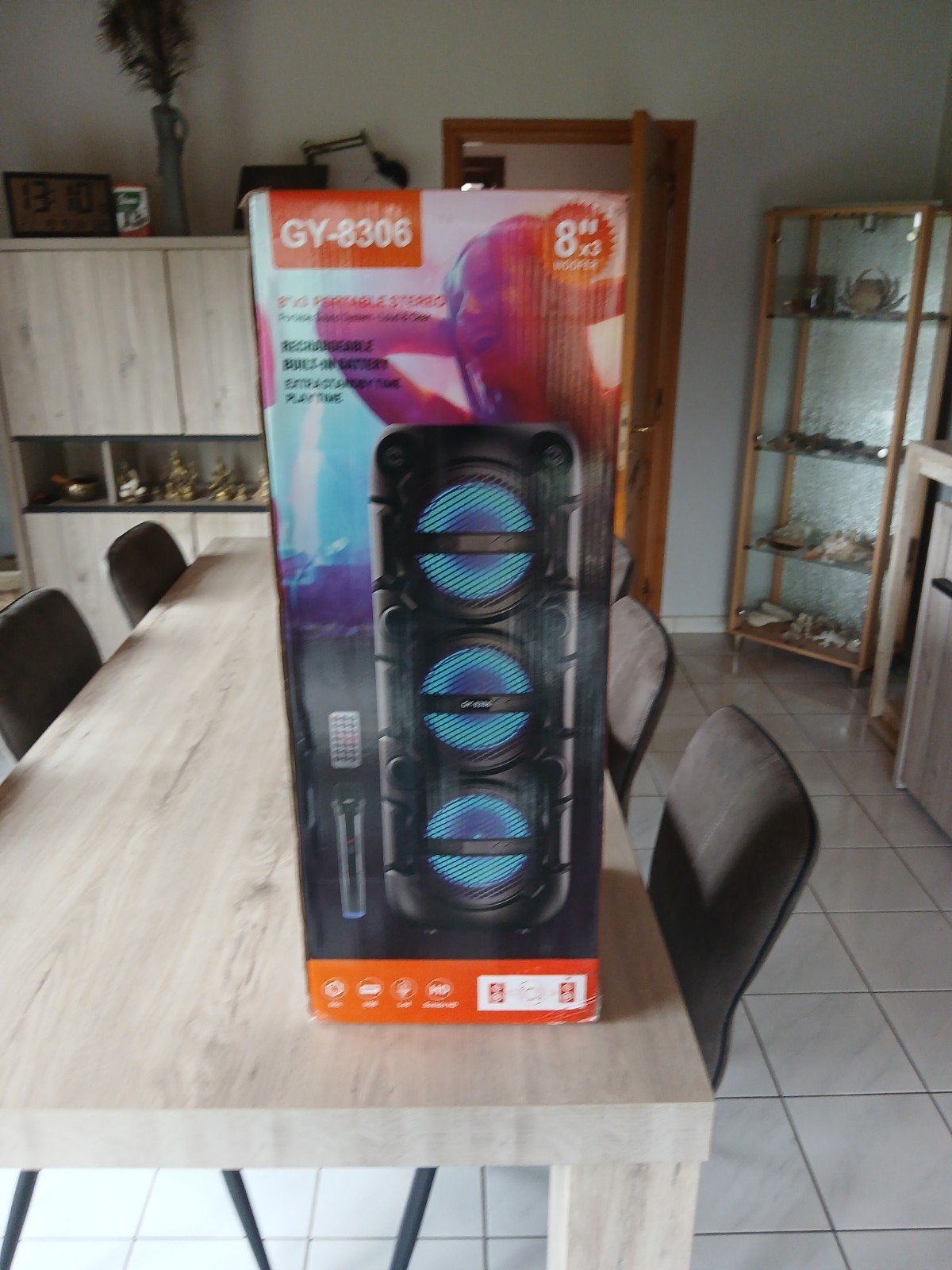 party box karaoke leds draadloos  microfoon  afstandsbedieni, Ophalen, Nieuw