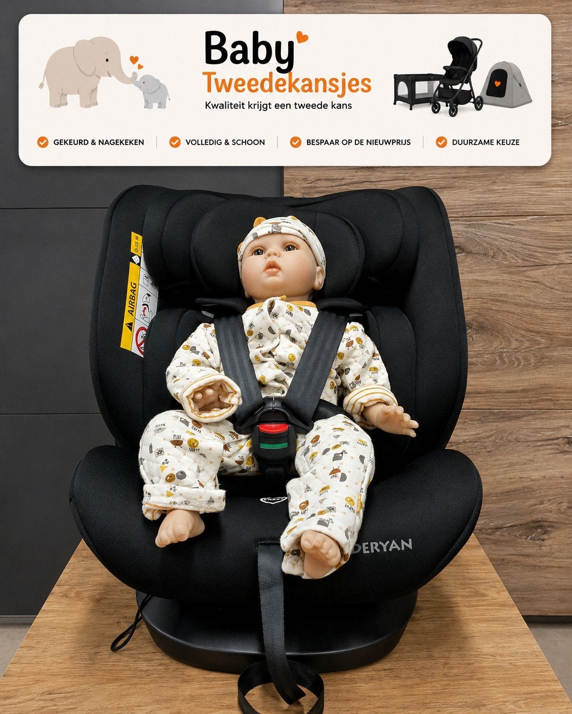 DERYAN Clyde Autostoel 0-12 jaar (40-150 cm) - Outlet, Kinderen en Baby's, Ophalen of Verzenden