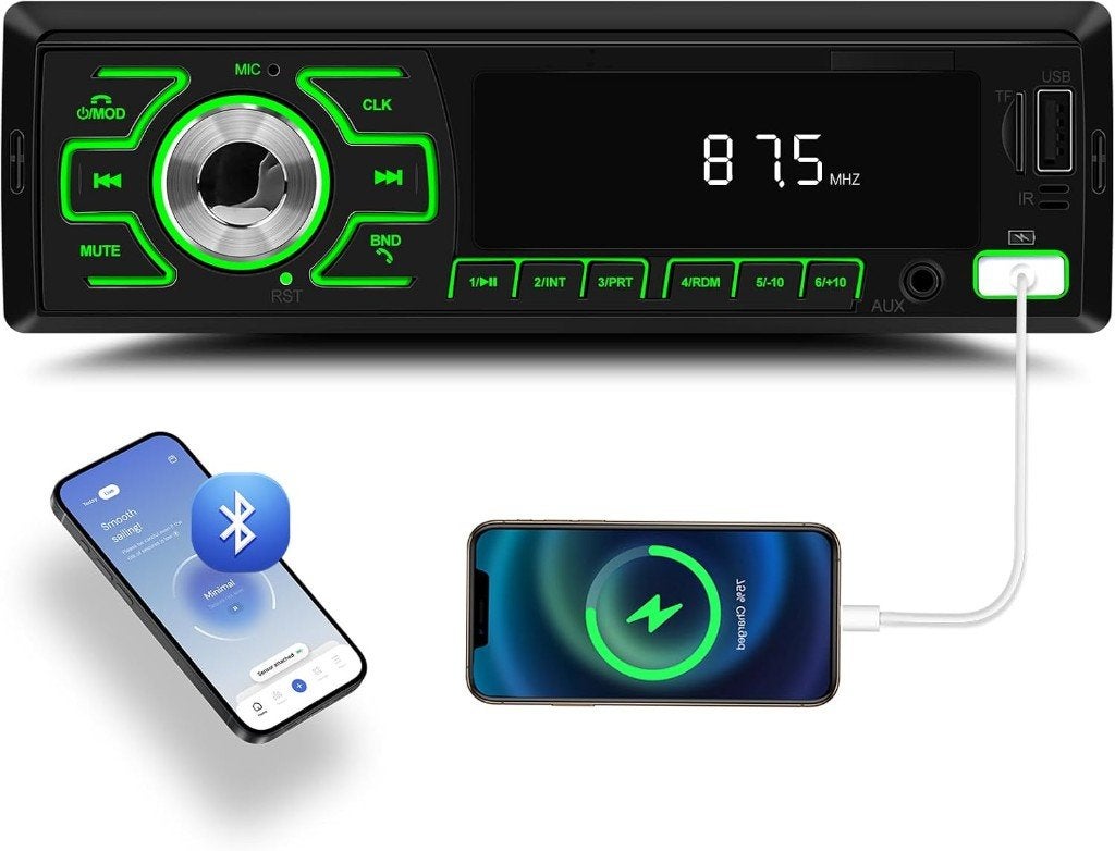 (24) Autoradio 1 DIN avec Bluetooth 5.1, Autos : Divers, Autoradios, Enlèvement ou Envoi, Neuf