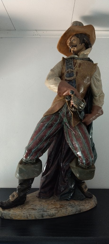 GROOT Lladro beeld in "grès " The Swordsman :zéér zeldzaam!, Ophalen, 50 - 100 cm, Gemerkt, Steen of Keramiek