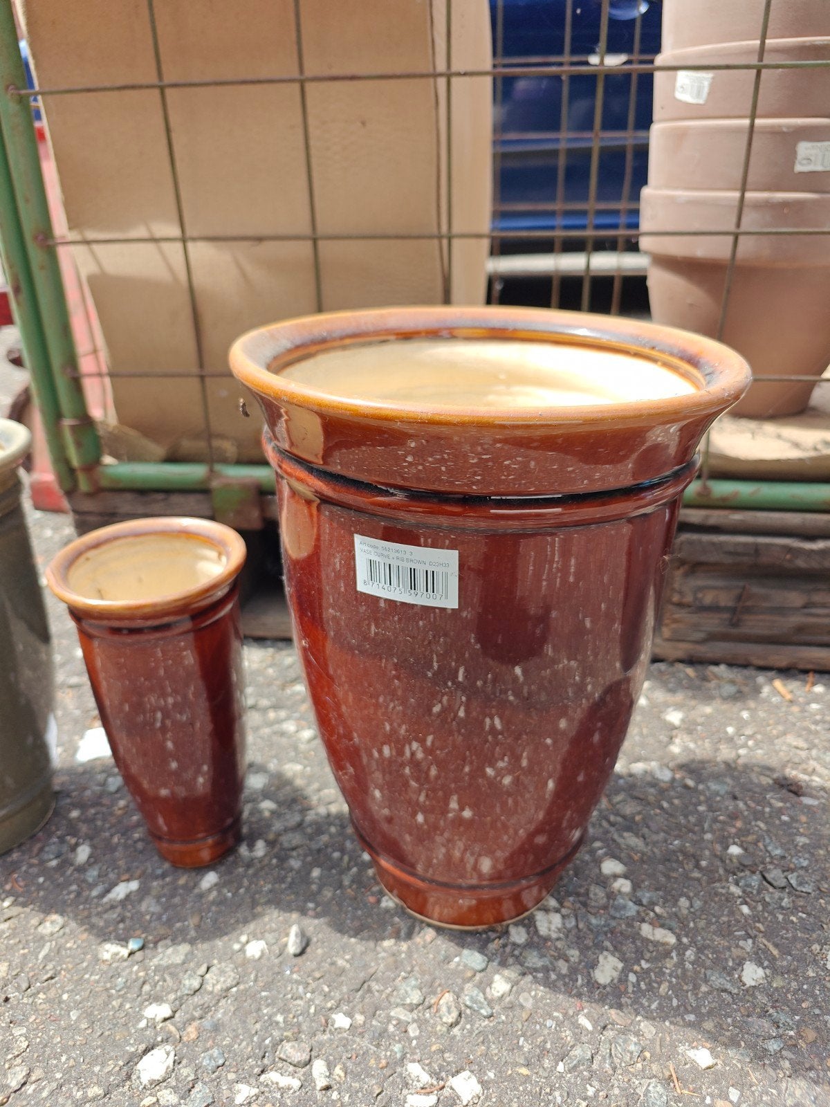 Twee bijeen passende bloempotten of vazen, Ophalen of Verzenden