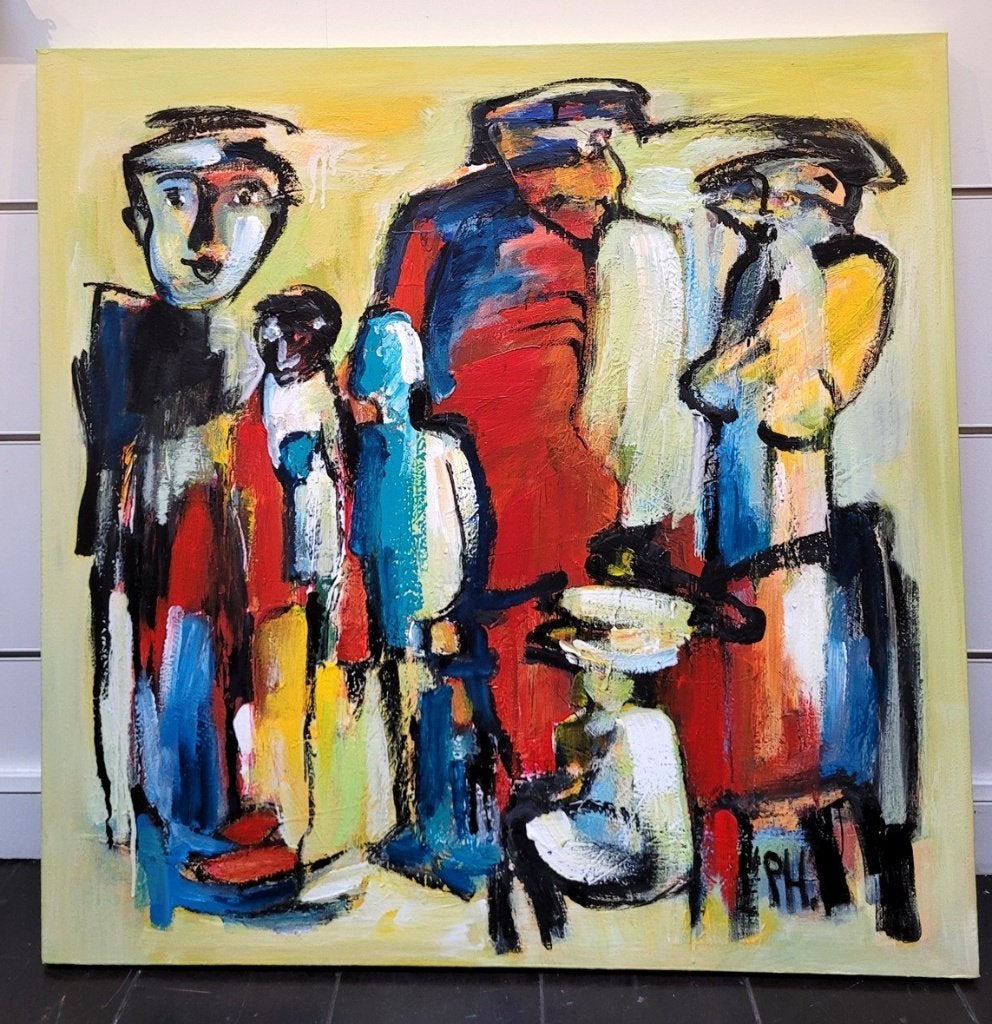 Peter HERMANS, Dominant, Antiquités & Art, Art | Peinture | Moderne, Textile, Signé, Enlèvement ou Envoi, Peinture acrylique