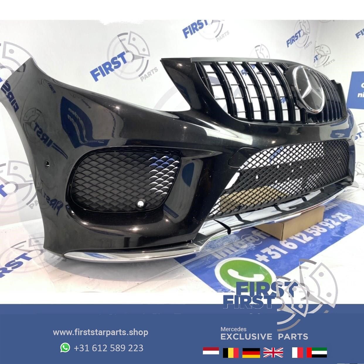 BUMPER W166 GLE AMG VOORBUMPER COMPLEET ZWART Mercedes 2015-, Utilisé, -, Avant, -