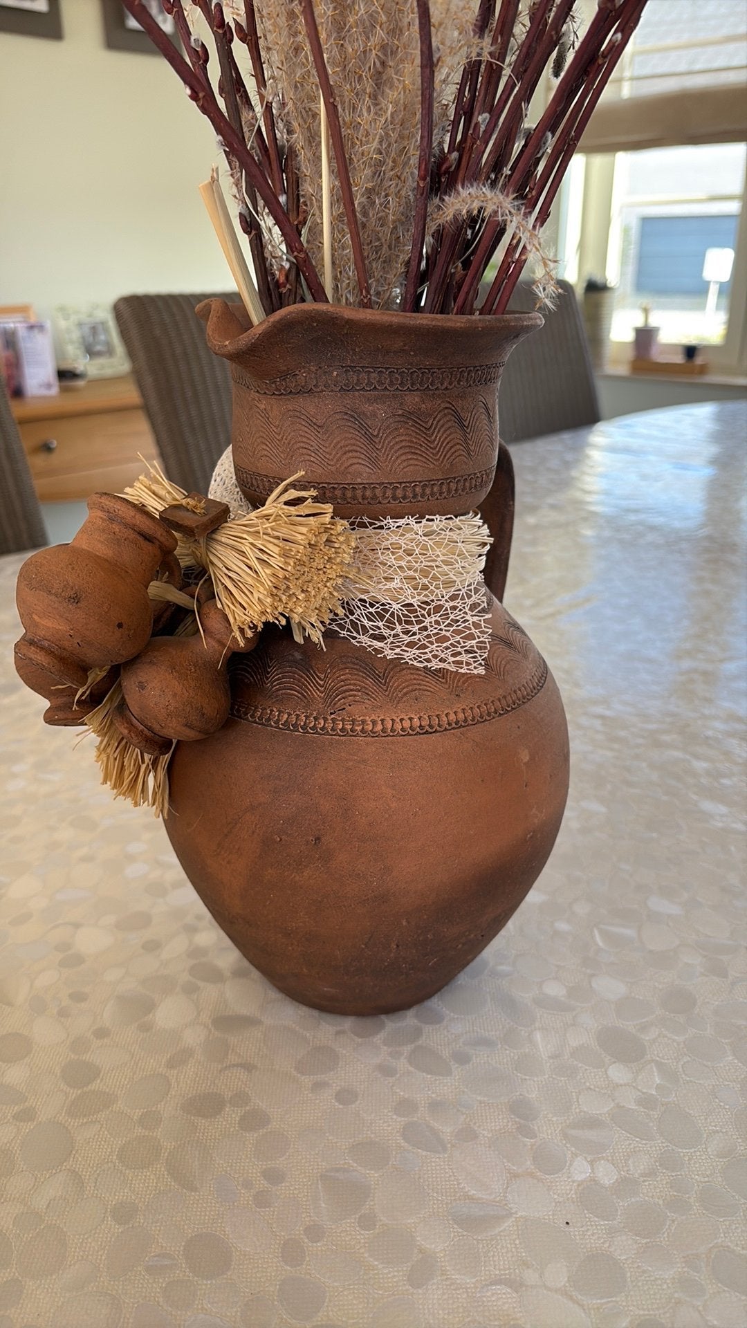 Terracotta vaas H29cm, Verzenden, Zo goed als nieuw