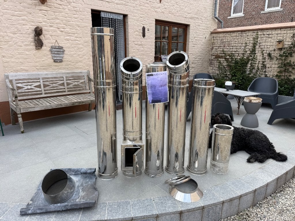 Tubage cheminée, 6 mètres ou plus, Aluminium, Comme neuf, Évacuation