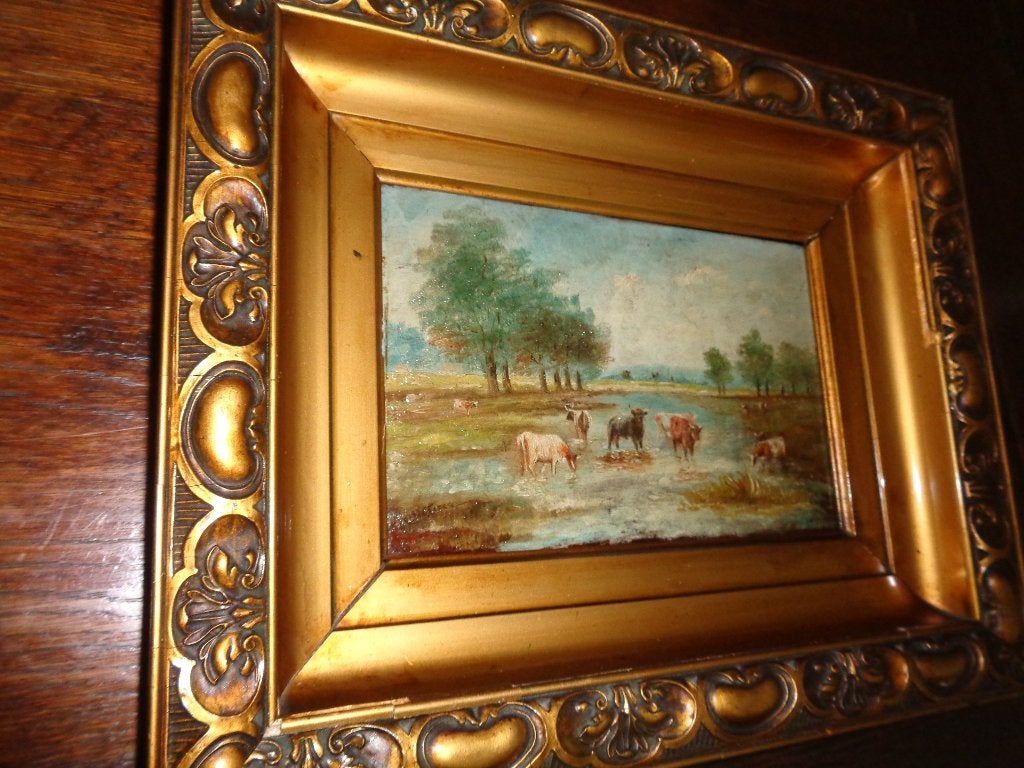 *A.Declercq (1868) -Belle peinture -Mentionné au ARTO, PIRON, Antiquités & Art, Enlèvement ou Envoi, Cadre spécial, Panneau