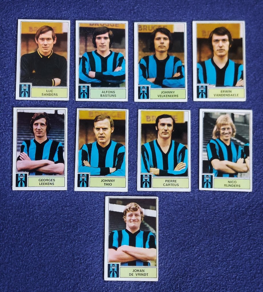 9 versch. Panini stickers voetbal ' FB 1972 - Club Brugge ', Enlèvement ou Envoi, Neuf, Plusieurs autocollants
