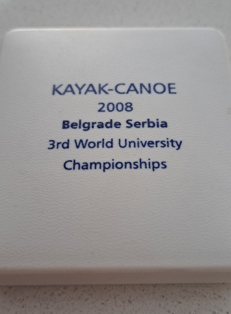 Medaille 3de wereld universiteiten kampioenschap Kayak, Ophalen of Verzenden, Overige materialen
