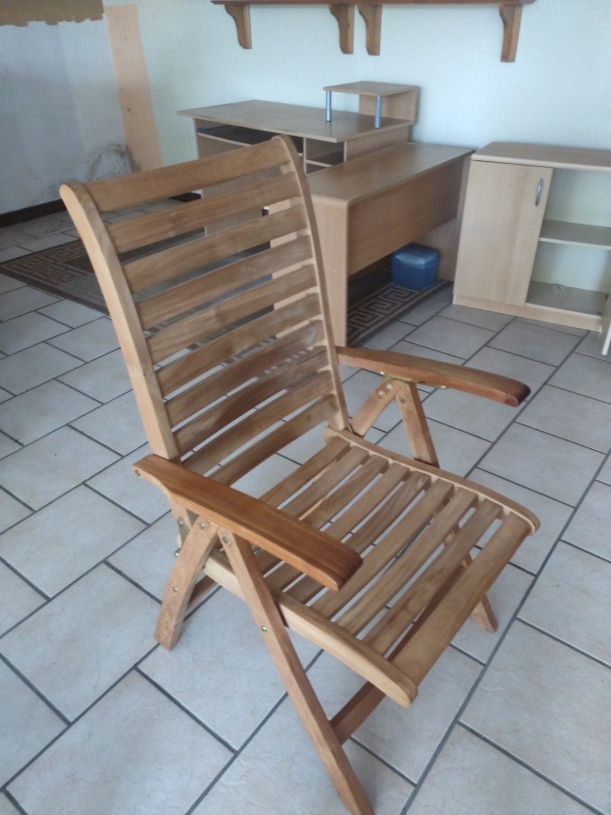Chaise en teak, Jardin & Terrasse, Enlèvement, Utilisé, Bois de teck, Ajustable