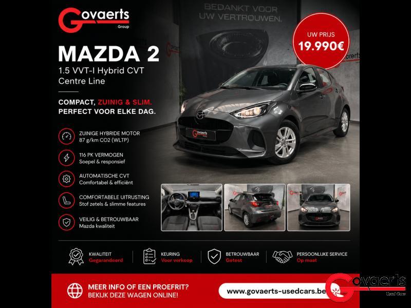 Mazda 2 1.5 VVT-I Hybrid CVT Centre Line, Auto's, Mazda, Automaat, 116 pk, Overige brandstoffen, Bedrijf