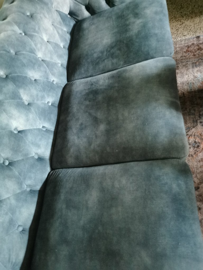 Canapé Chesterfield, Trois personnes, Chesterfield velours, Moins de 75 cm, Comme neuf