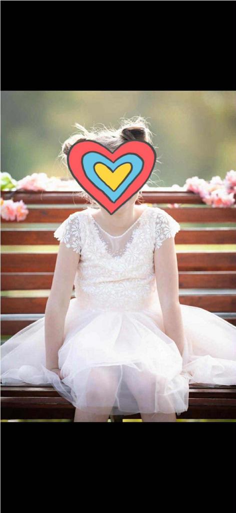 Communiekleedje + toebehoren, Enfants & Bébés, Vêtements enfant | Taille 128, Comme neuf, Enlèvement