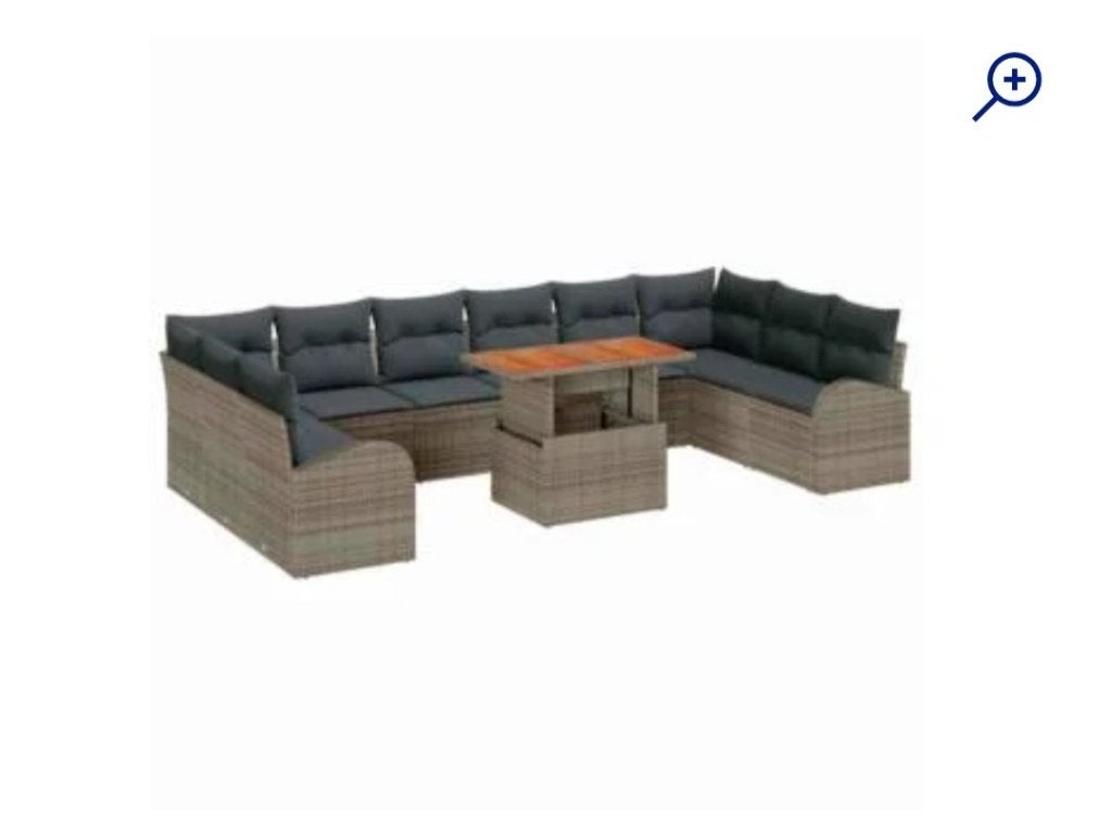 Loungeset, Jardin & Terrasse, Ensembles de jardin, Neuf, Rotin, Table d'appoint, 8 places
