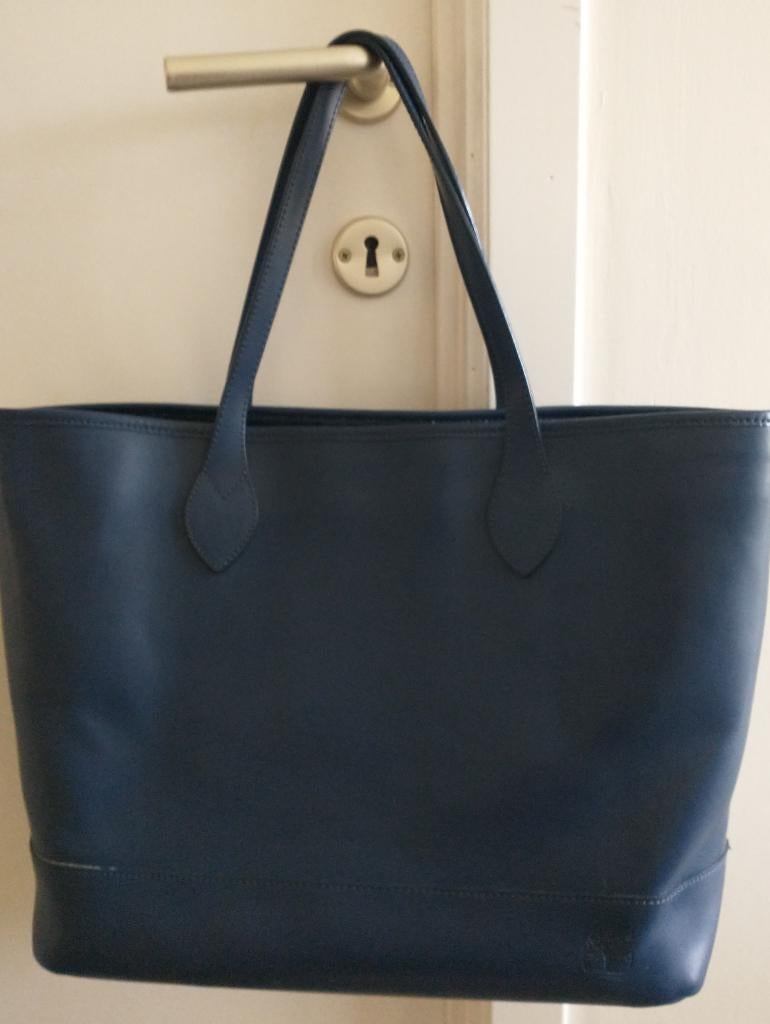 Grand sac "Shopper" Timberland en cuir bleu marine, Enlèvement, Comme neuf, Bleu, Cuir