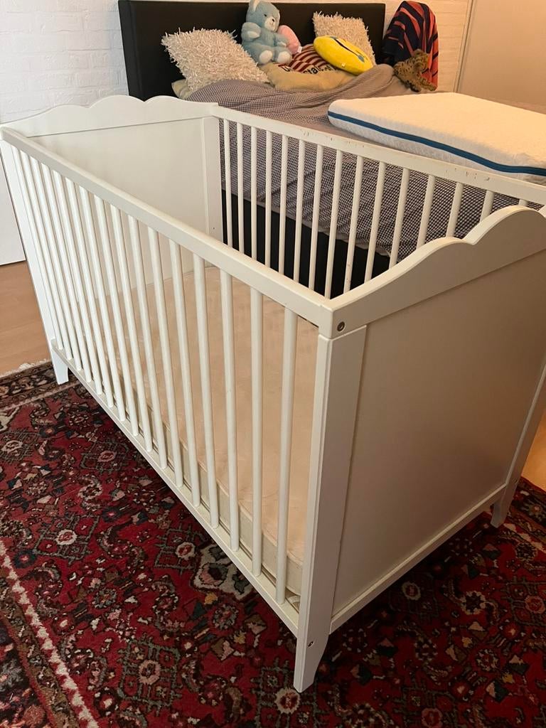Baby Bedje ikea - wit -  120x60 cm, Ophalen, Gebruikt