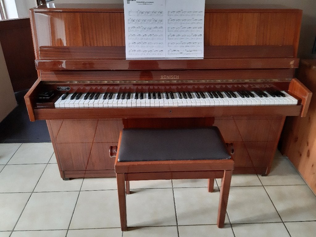 piano droit Rönisch, Musique & Instruments, Enlèvement, Utilisé, Brun, Piano